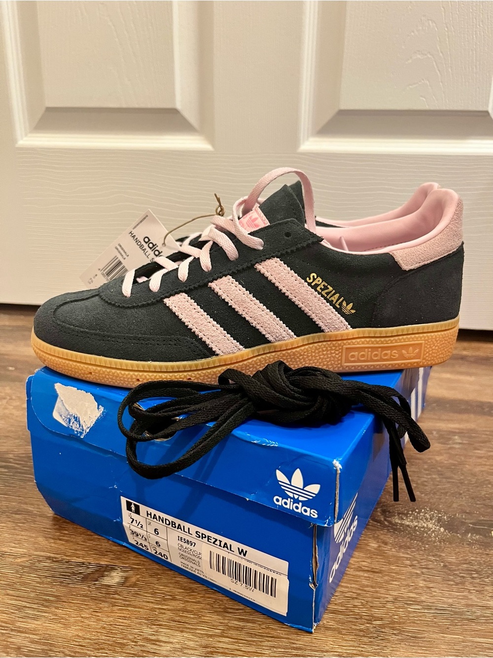 adidas Handball Spezial Sneakers - Black & Pink with Gum Sole